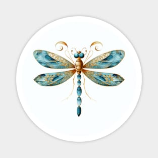 Aqua Blue Artistic and Fun Dragonfly Magnet